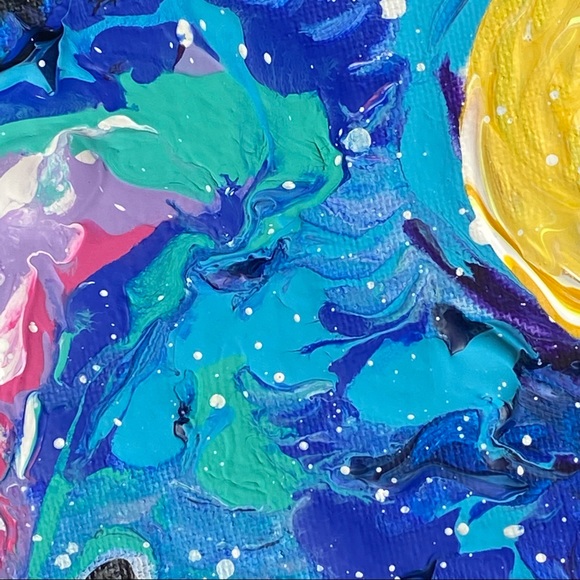 Couple in Love Painting Love Story Original Art Acrylic Small Canvas 10x8 Lovers - Picture 3 of 10